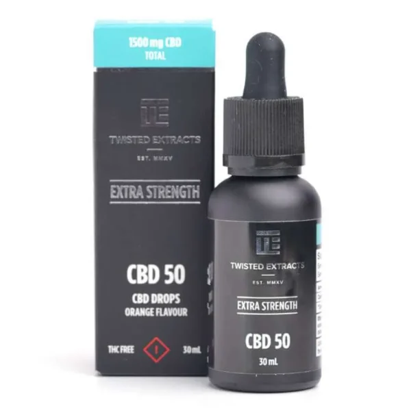 Gocce di arancia di CBD da 1500 mg di Twisted Extracts